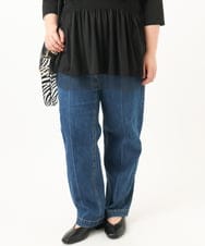 OLLJA08109 eur3(エウルキューブ) 【大きいサイズ】ストレッチストレートデニム ブルー(55)