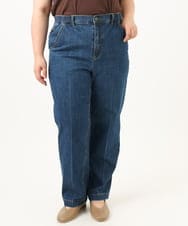OLLJA08109 eur3(エウルキューブ) 【大きいサイズ】ストレッチストレートデニム ブルー(55)