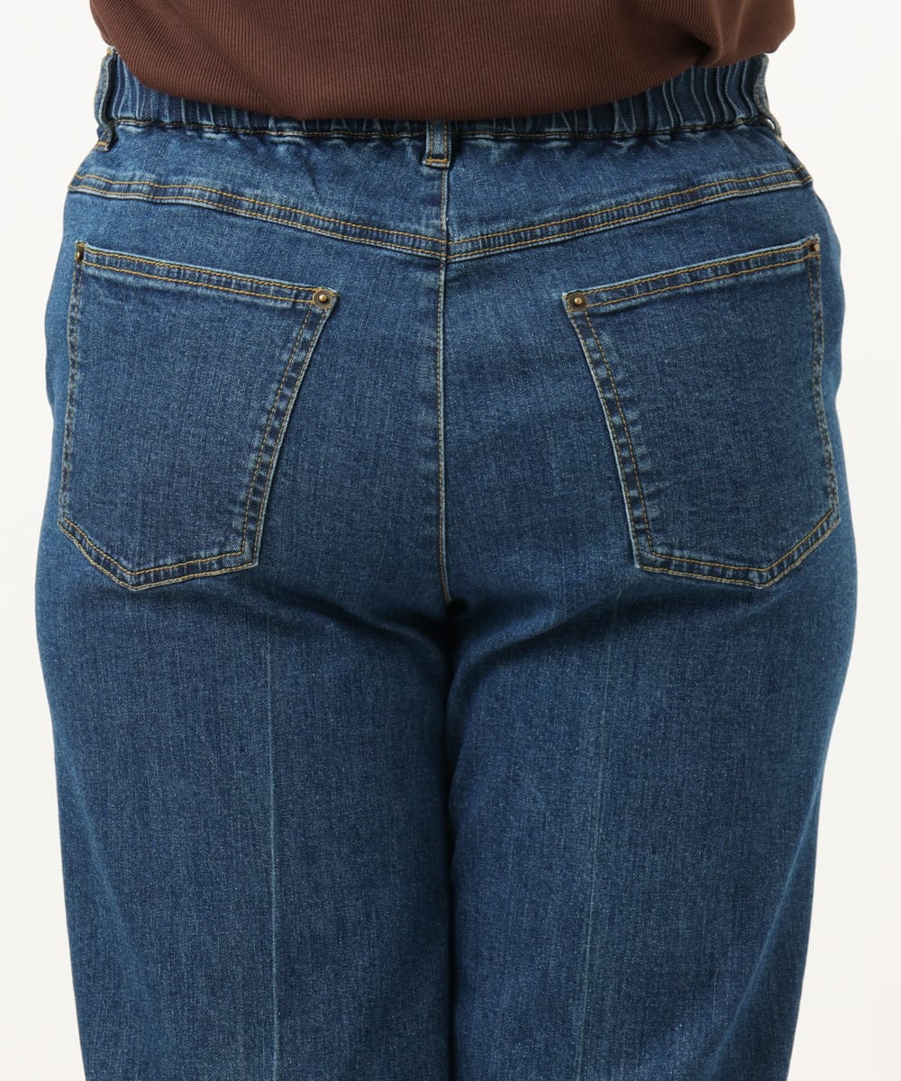 OLLJA08109 eur3(エウルキューブ) 【大きいサイズ】ストレッチストレートデニム ブルー(55)