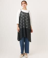 OLLJD05109 eur3(エウルキューブ) 【WEB先行販売】【大きいサイズ/洗える】カーブシルエットデニムパンツ ブルー