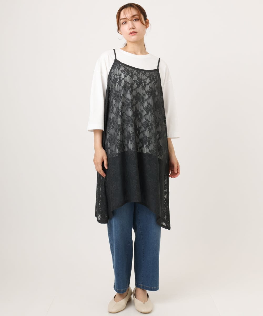 OLLJD05109 eur3(エウルキューブ) 【WEB先行販売】【大きいサイズ/洗える】カーブシルエットデニムパンツ ブルー