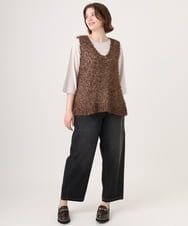 OLLJD05109 eur3(エウルキューブ) 【WEB先行販売】【大きいサイズ/洗える】カーブシルエットデニムパンツ ブラック