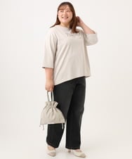 OLLJD05109 eur3(エウルキューブ) 【WEB先行販売】【大きいサイズ/洗える】カーブシルエットデニムパンツ ブラック
