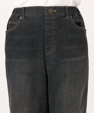 OLLJD05109 eur3(エウルキューブ) 【WEB先行販売】【大きいサイズ/洗える】カーブシルエットデニムパンツ ブラック