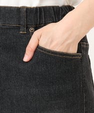 OLLJD05109 eur3(エウルキューブ) 【WEB先行販売】【大きいサイズ/洗える】カーブシルエットデニムパンツ ブラック