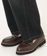 OLLJD05109 eur3(エウルキューブ) 【WEB先行販売】【大きいサイズ/洗える】カーブシルエットデニムパンツ ブラック