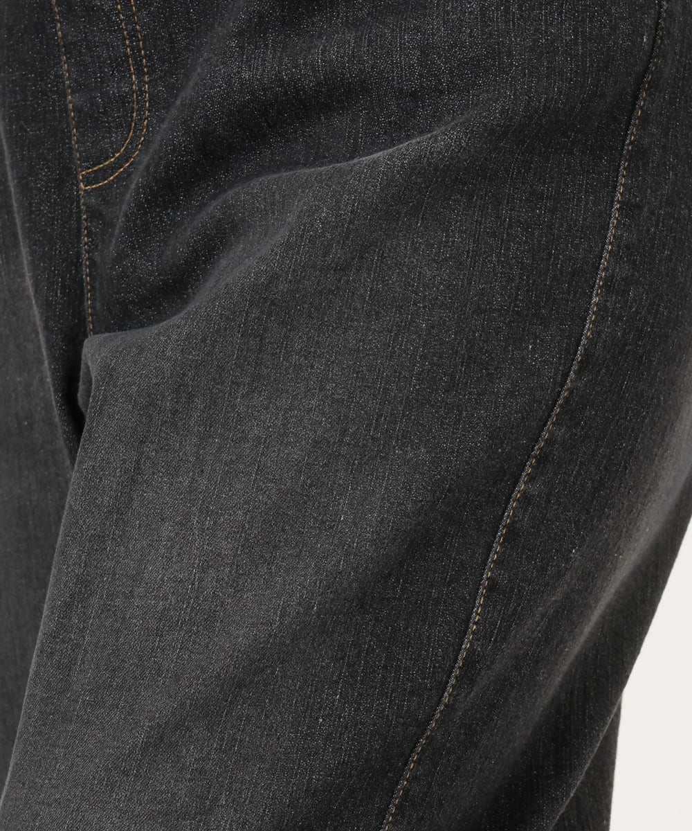 OLLJD05109 eur3(エウルキューブ) 【WEB先行販売】【大きいサイズ/洗える】カーブシルエットデニムパンツ ブラック