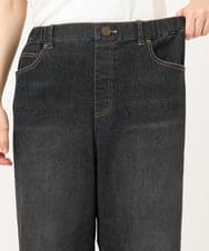 OLLJD05109 eur3(エウルキューブ) 【WEB先行販売】【大きいサイズ/洗える】カーブシルエットデニムパンツ ブラック