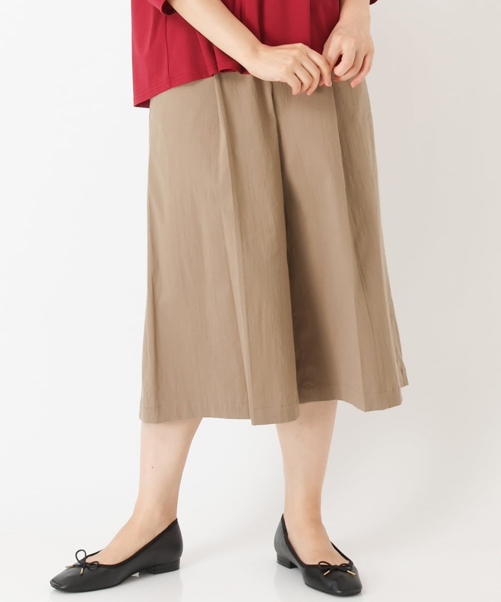 OLLJP05090 eur3(エウルキューブ) 【大きいサイズ】ストレッチセミワイドパンツ ベージュ(82)