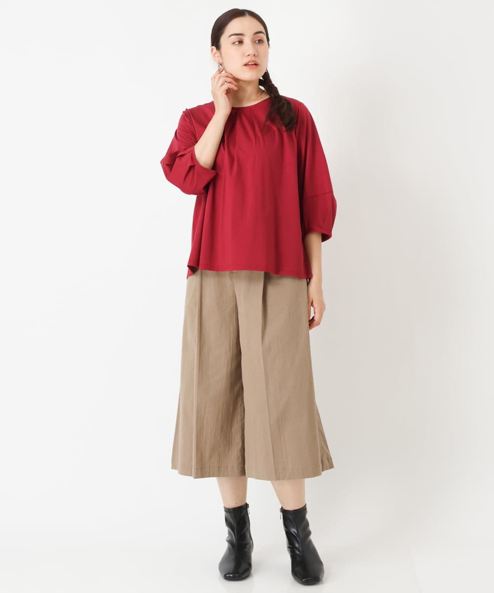 OLLJP05090 eur3(エウルキューブ) 【大きいサイズ】ストレッチセミワイドパンツ ベージュ(82)
