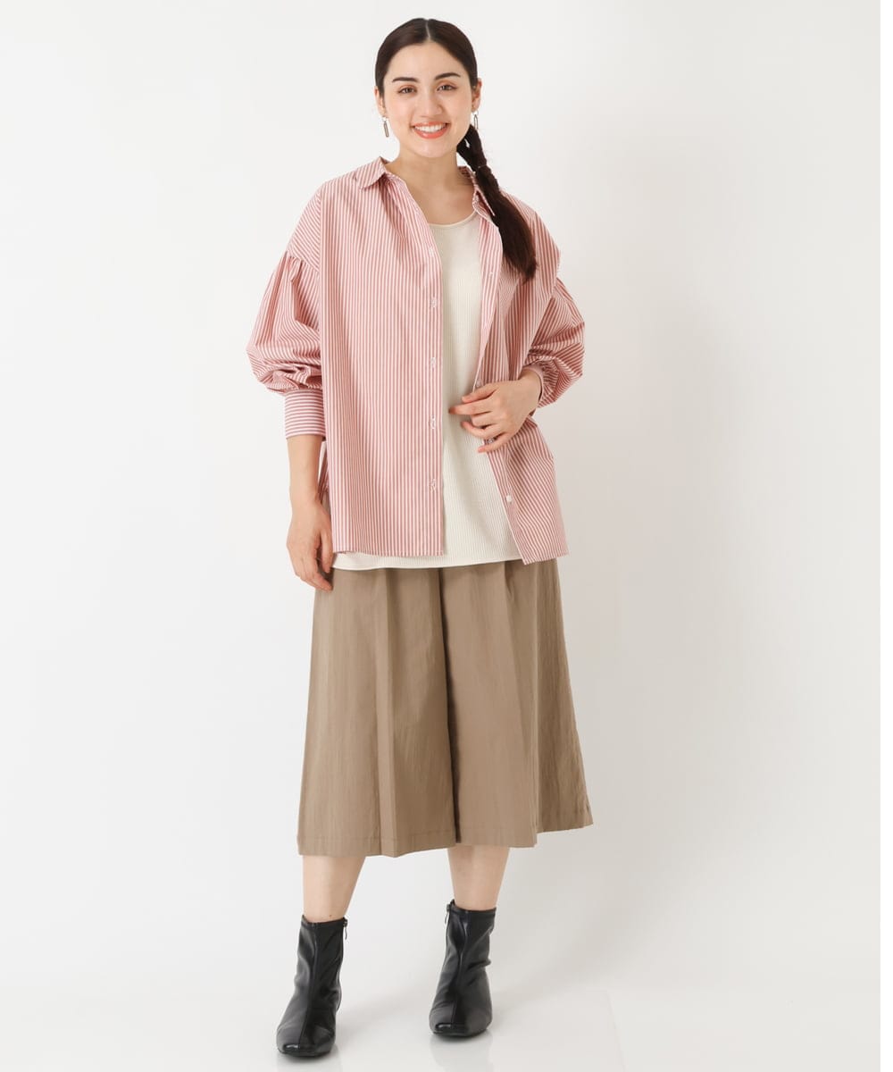 OLLJP05090 eur3(エウルキューブ) 【大きいサイズ】ストレッチセミワイドパンツ ベージュ(82)