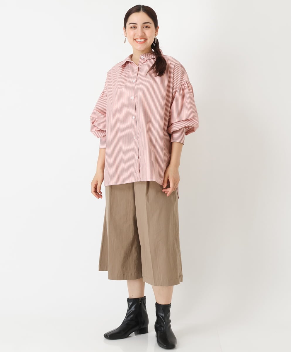 OLLJP05090 eur3(エウルキューブ) 【大きいサイズ】ストレッチセミワイドパンツ ベージュ(82)