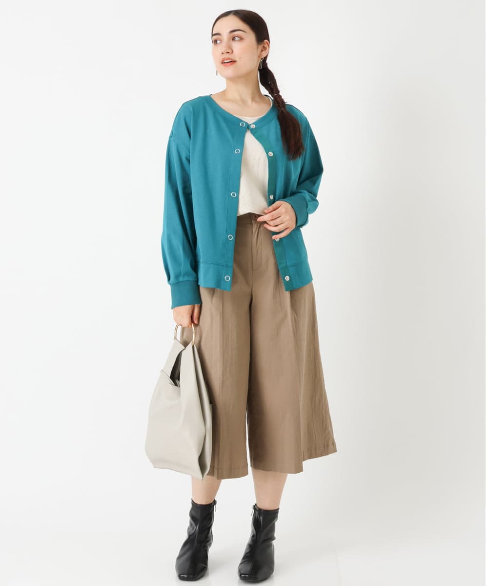 OLLJP05090 eur3(エウルキューブ) 【大きいサイズ】ストレッチセミワイドパンツ ベージュ(82)