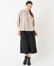 OLLJP05090 eur3(エウルキューブ) 【大きいサイズ】ストレッチセミワイドパンツ ブラック(94)