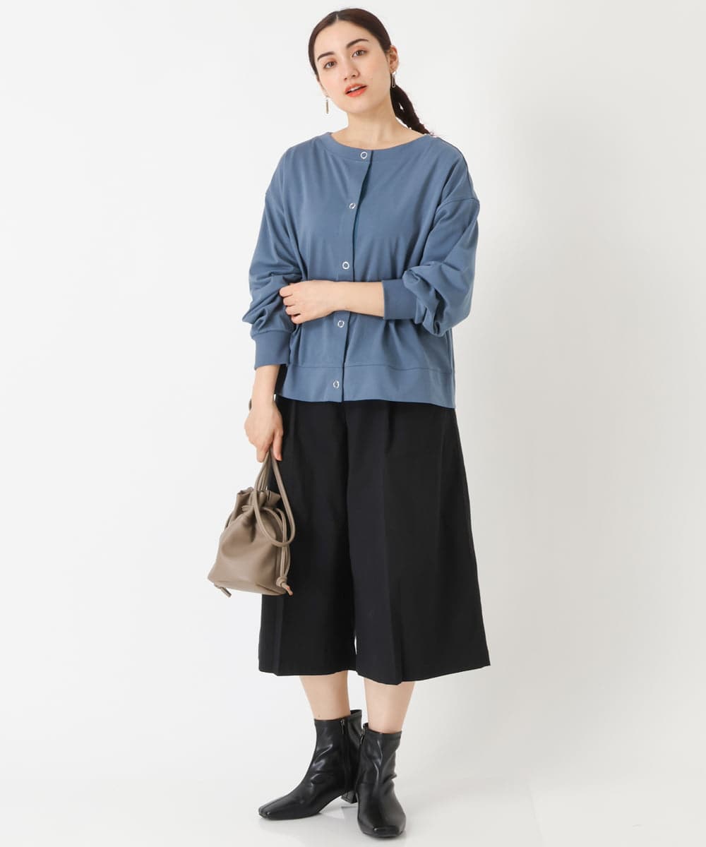OLLJP05090 eur3(エウルキューブ) 【大きいサイズ】ストレッチセミワイドパンツ ブラック(94)