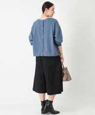 OLLJP05090 eur3(エウルキューブ) 【大きいサイズ】ストレッチセミワイドパンツ ブラック(94)