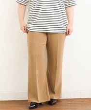 OLLJP09090 eur3(エウルキューブ) 【大きいサイズ】ストレッチフレアパンツ キャメル(83)