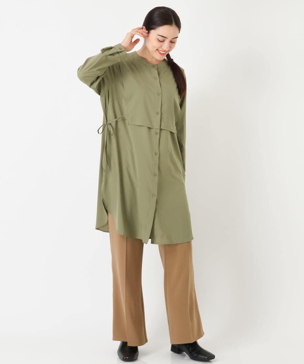 OLLJP09090 eur3(エウルキューブ) 【大きいサイズ】ストレッチフレアパンツ キャメル(83)