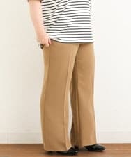 OLLJP09090 eur3(エウルキューブ) 【大きいサイズ】ストレッチフレアパンツ キャメル(83)