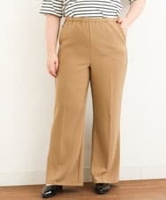 OLLJP09090 eur3(エウルキューブ) 【大きいサイズ】ストレッチフレアパンツ キャメル(83)