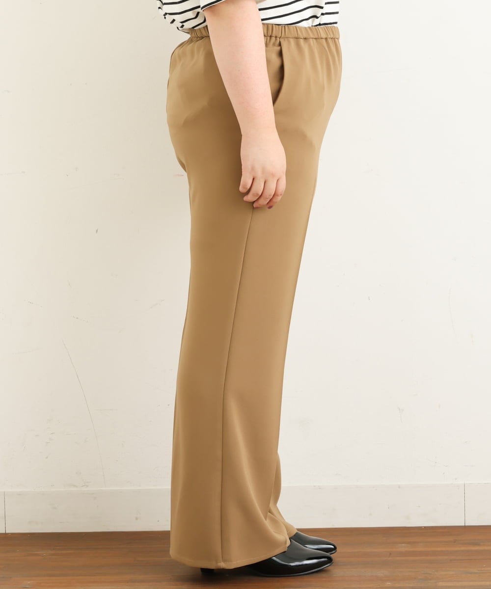 OLLJP09090 eur3(エウルキューブ) 【大きいサイズ】ストレッチフレアパンツ キャメル(83)