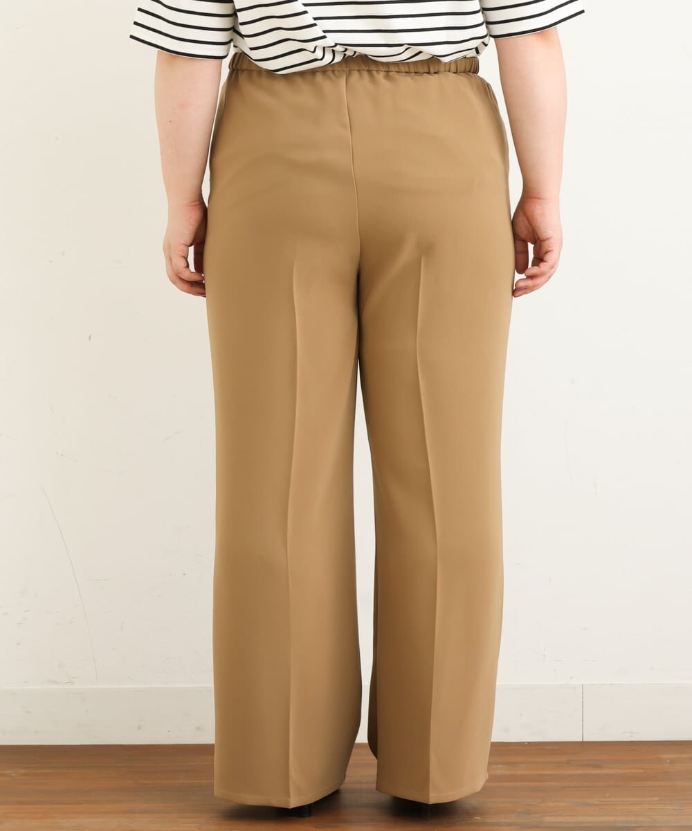 OLLJP09090 eur3(エウルキューブ) 【大きいサイズ】ストレッチフレアパンツ キャメル(83)