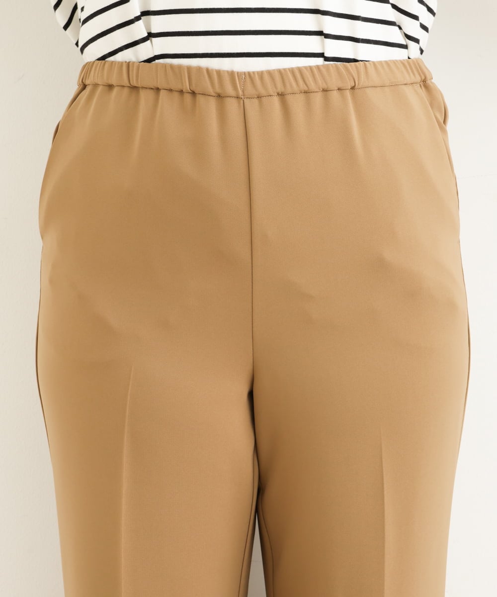 OLLJP09090 eur3(エウルキューブ) 【大きいサイズ】ストレッチフレアパンツ キャメル(83)