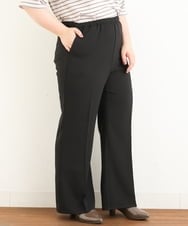OLLJP09090 eur3(エウルキューブ) 【大きいサイズ】ストレッチフレアパンツ ブラック(94)