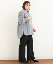 OLLJP09090 eur3(エウルキューブ) 【大きいサイズ】ストレッチフレアパンツ ブラック(94)