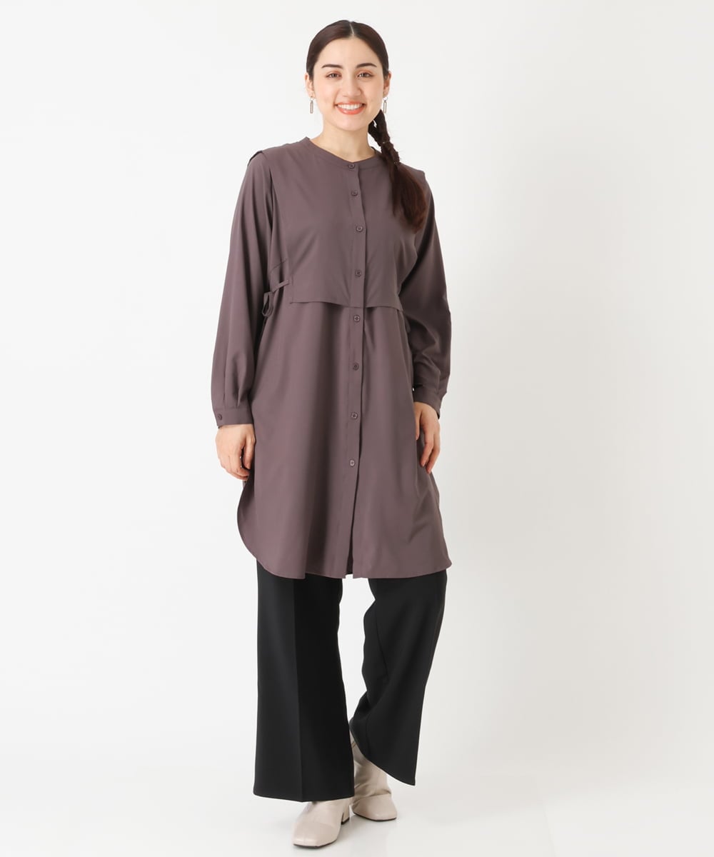 OLLJP09090 eur3(エウルキューブ) 【大きいサイズ】ストレッチフレアパンツ ブラック(94)