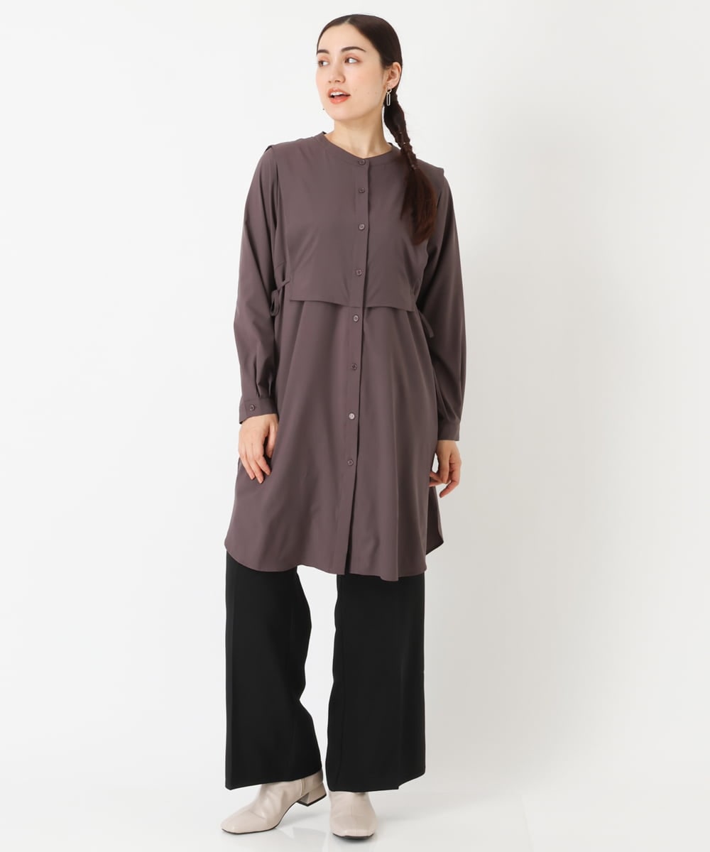 OLLJP09090 eur3(エウルキューブ) 【大きいサイズ】ストレッチフレアパンツ ブラック(94)