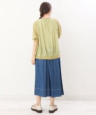 OLLJS53099 eur3(エウルキューブ) 【大きいサイズ】デニムフレアパンツ ブルー(55)