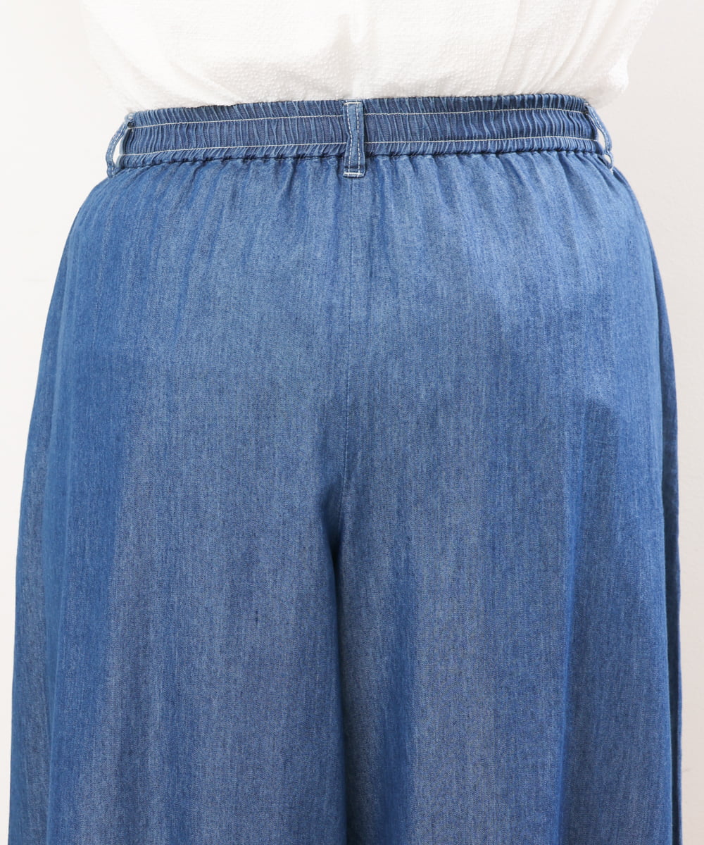OLLJS53099 eur3(エウルキューブ) 【大きいサイズ】デニムフレアパンツ ブルー(55)