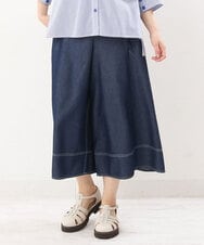 OLLJS53099 eur3(エウルキューブ) 【大きいサイズ】デニムフレアパンツ ネイビー(57)