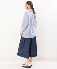 OLLJS53099 eur3(エウルキューブ) 【大きいサイズ】デニムフレアパンツ ネイビー(57)