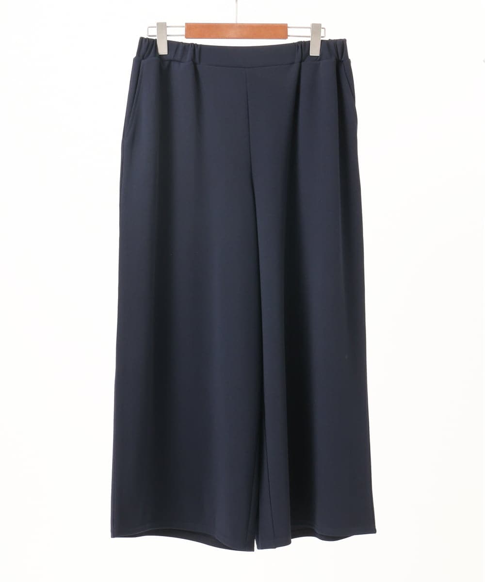 OLLKA02089 eur3(エウルキューブ) 【WEB先行販売】【大きいサイズ】カットジョーゼットワイドパンツ ネイビー(57)