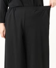 OLLKA02089 eur3(エウルキューブ) 【WEB先行販売】【大きいサイズ】カットジョーゼットワイドパンツ ブラック(94)