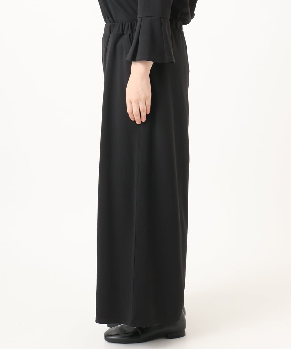 OLLKA02089 eur3(エウルキューブ) 【WEB先行販売】【大きいサイズ】カットジョーゼットワイドパンツ ブラック(94)