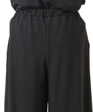 OLLKA02089 eur3(エウルキューブ) 【WEB先行販売】【大きいサイズ】カットジョーゼットワイドパンツ ブラック(94)