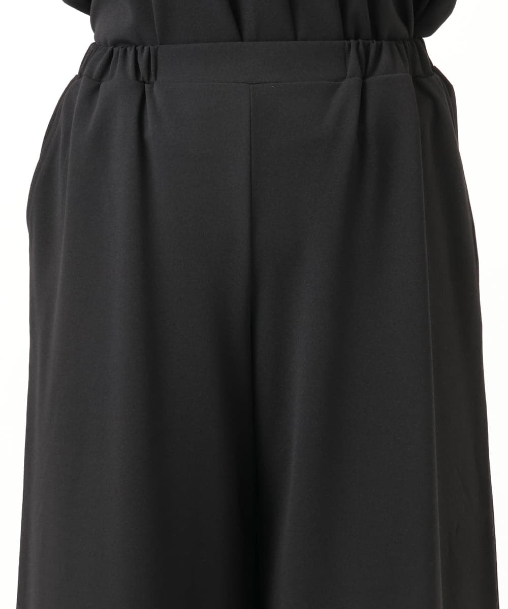 OLLKA02089 eur3(エウルキューブ) 【WEB先行販売】【大きいサイズ】カットジョーゼットワイドパンツ ブラック(94)