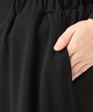 OLLKA02089 eur3(エウルキューブ) 【WEB先行販売】【大きいサイズ】カットジョーゼットワイドパンツ ブラック(94)