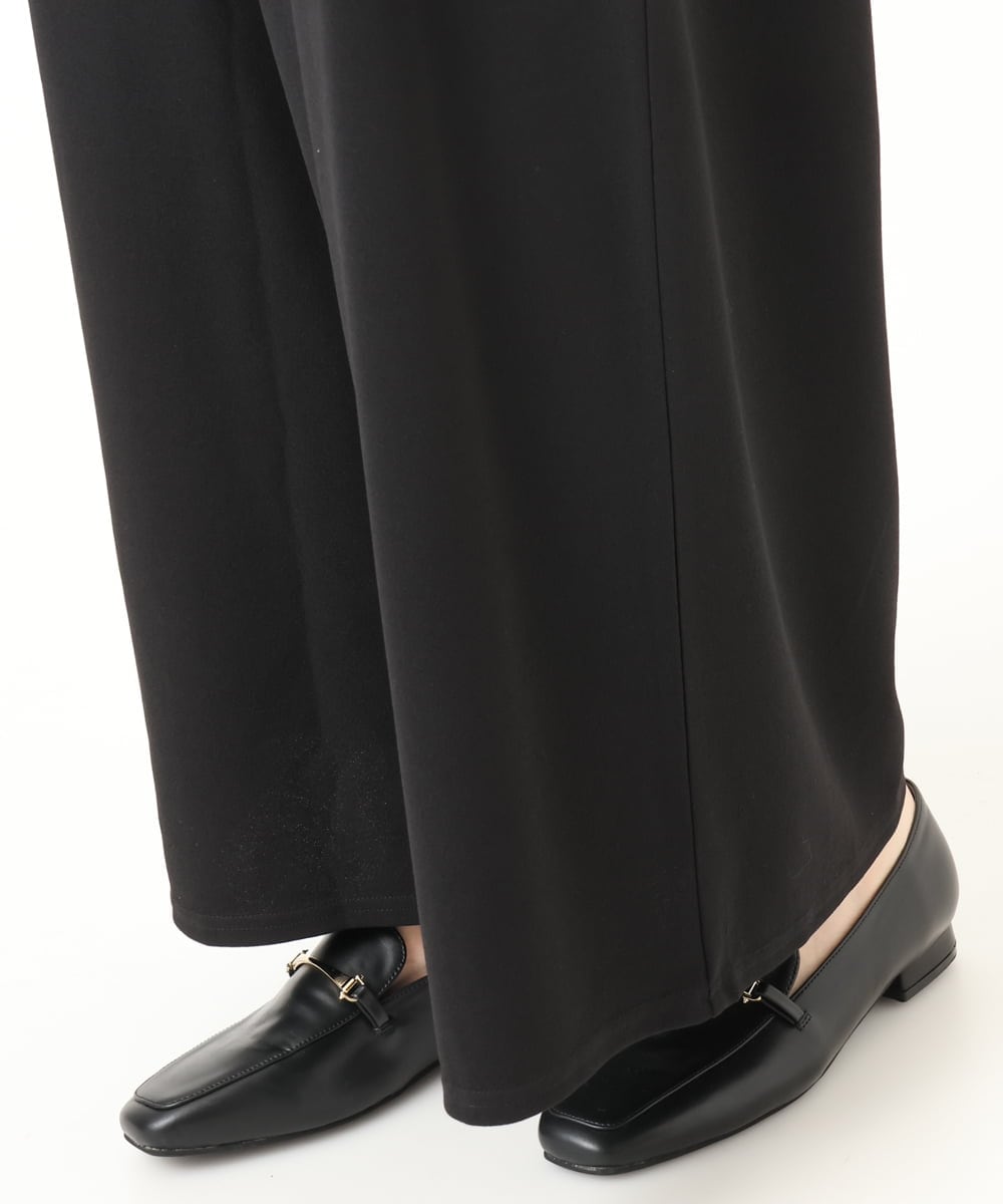 OLLKA02089 eur3(エウルキューブ) 【WEB先行販売】【大きいサイズ】カットジョーゼットワイドパンツ ブラック(94)