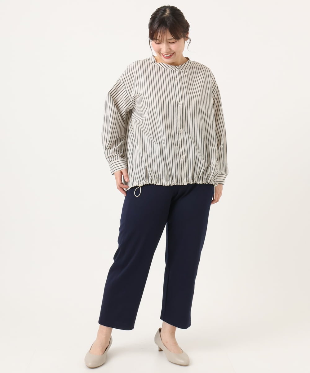 OLLKA03099 eur3(エウルキューブ) 【WEB先行販売】【大きいサイズ】ポンチストレートパンツ ネイビー(57)