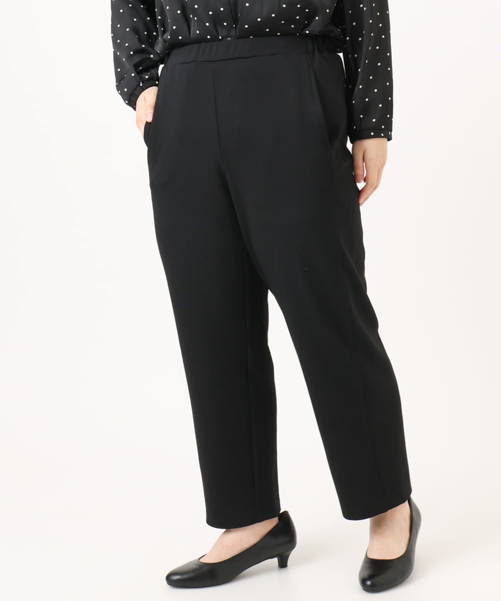 OLLKA03099 eur3(エウルキューブ) 【WEB先行販売】【大きいサイズ】ポンチストレートパンツ ブラック(94)