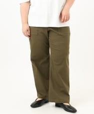 OLLKA04099 eur3(エウルキューブ) 【WEB先行販売】【大きいサイズ】ストレッチベイカーパンツ カーキ(36)