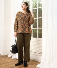 OLLKA04099 eur3(エウルキューブ) 【WEB先行販売】【大きいサイズ】ストレッチベイカーパンツ カーキ(36)