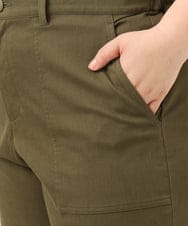 OLLKA04099 eur3(エウルキューブ) 【WEB先行販売】【大きいサイズ】ストレッチベイカーパンツ カーキ(36)