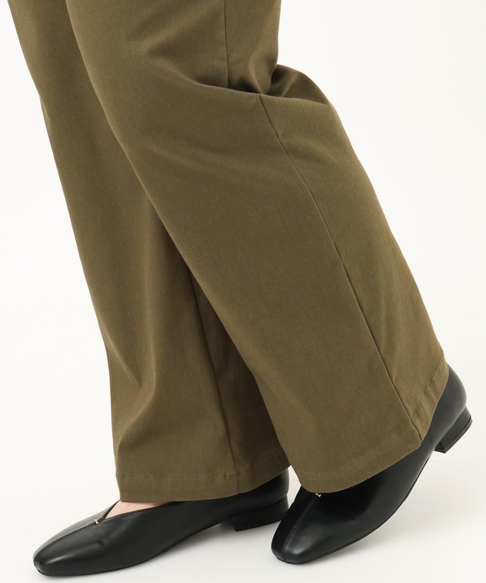 OLLKA04099 eur3(エウルキューブ) 【WEB先行販売】【大きいサイズ】ストレッチベイカーパンツ カーキ(36)