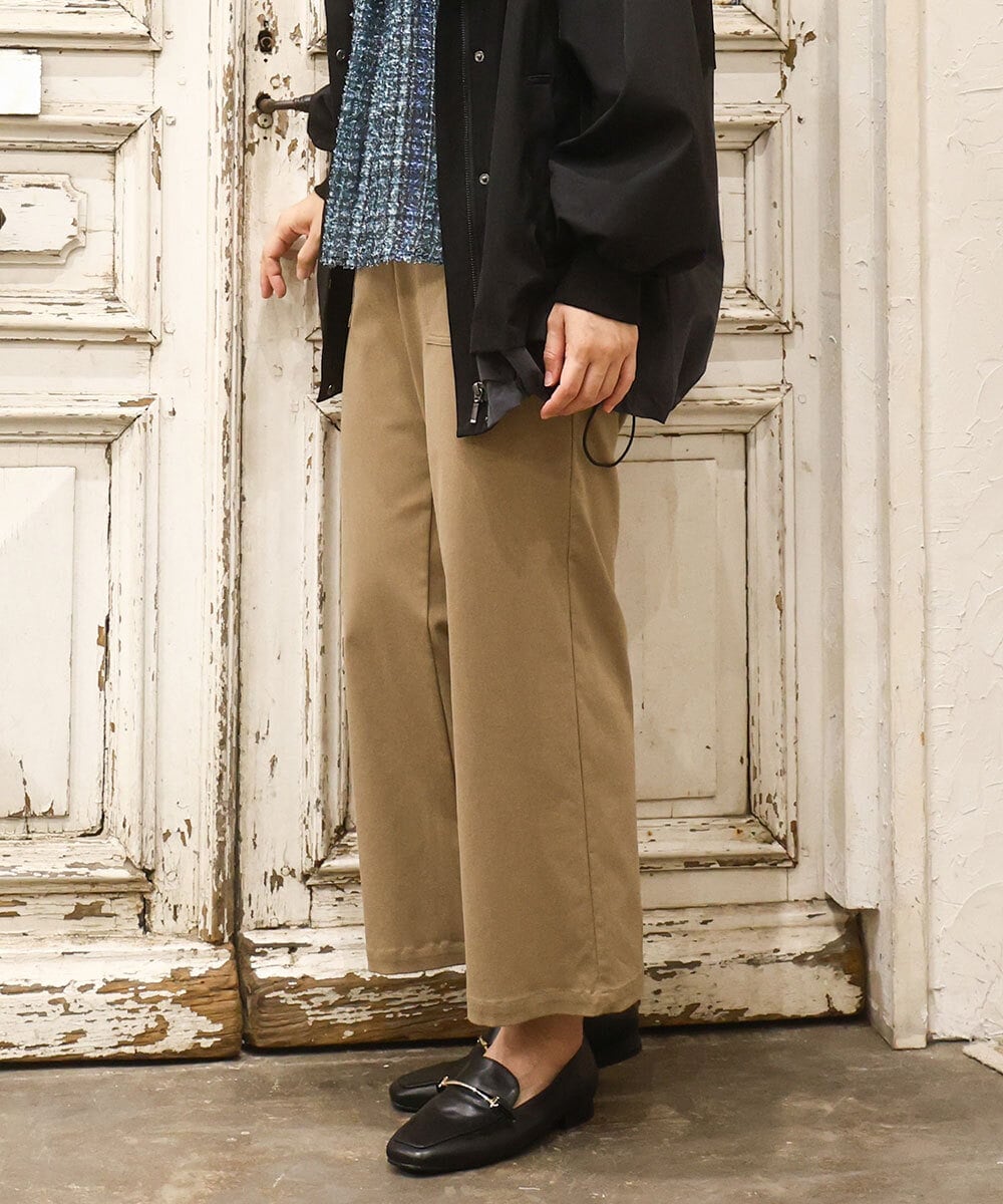 OLLKA04099 eur3(エウルキューブ) 【WEB先行販売】【大きいサイズ】ストレッチベイカーパンツ モカ(84)