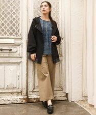 OLLKA04099 eur3(エウルキューブ) 【WEB先行販売】【大きいサイズ】ストレッチベイカーパンツ モカ(84)